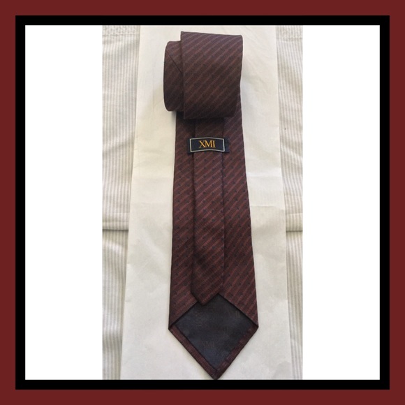 XMI hand made silk tie EUC classic stripe print - Picture 4 of 6